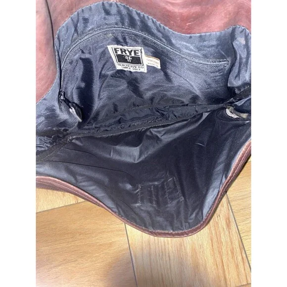 FRYE 100% Genuine Leather Messenger Bag, Dark Brown  (Unisex)  Butter Soft Strap - Picture 12 of 15